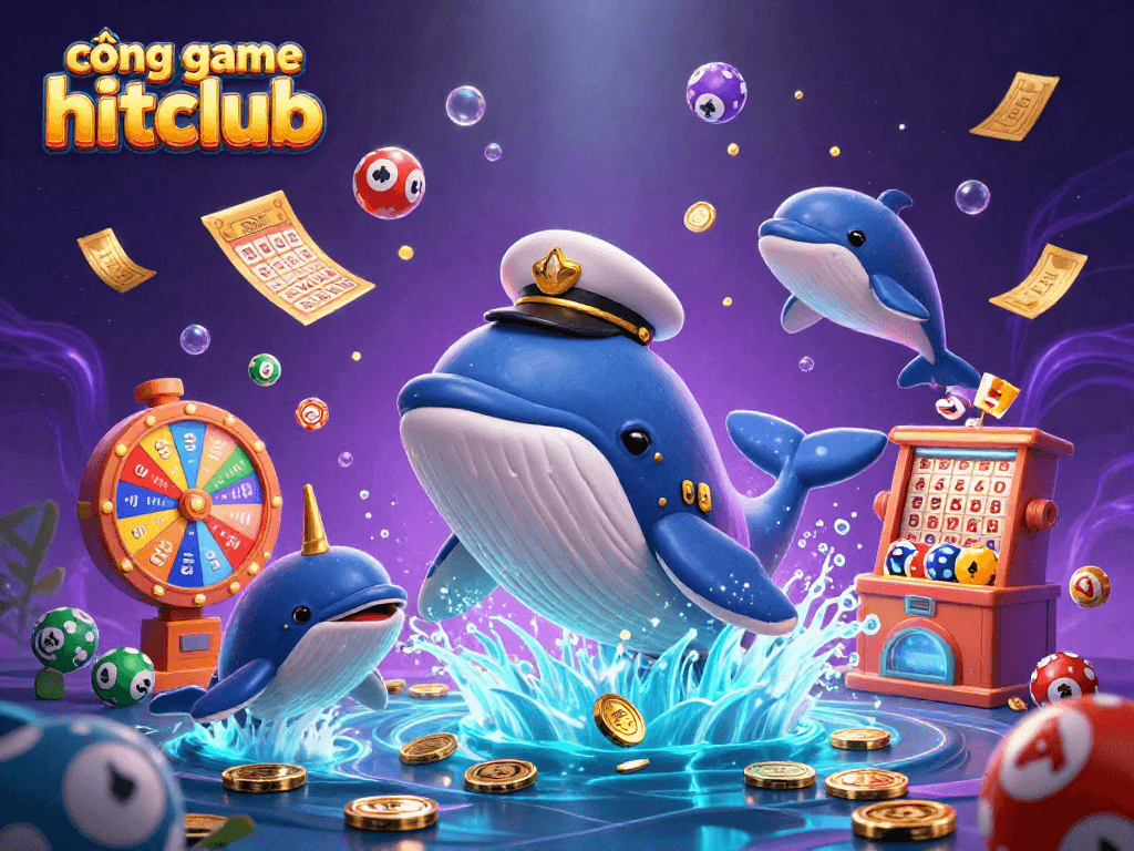 Join the fun at cổng game hitclub with vibrant lottery elements, dynamic characters, and exciting visuals.