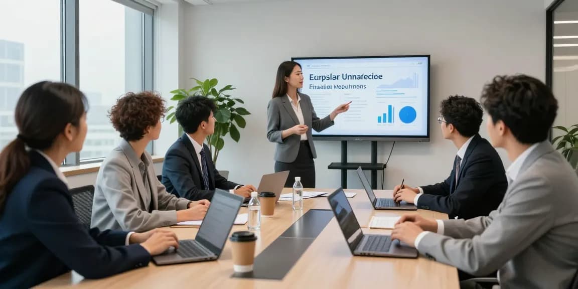 Strategic discussion on a joint venture financing program in a modern office with diverse professionals.