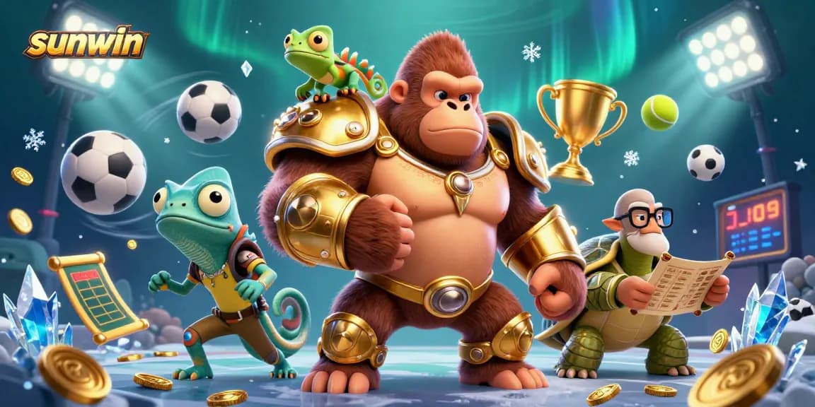 Bet on thrilling matches with sunwin's powerful gorilla king and dynamic sports elements.