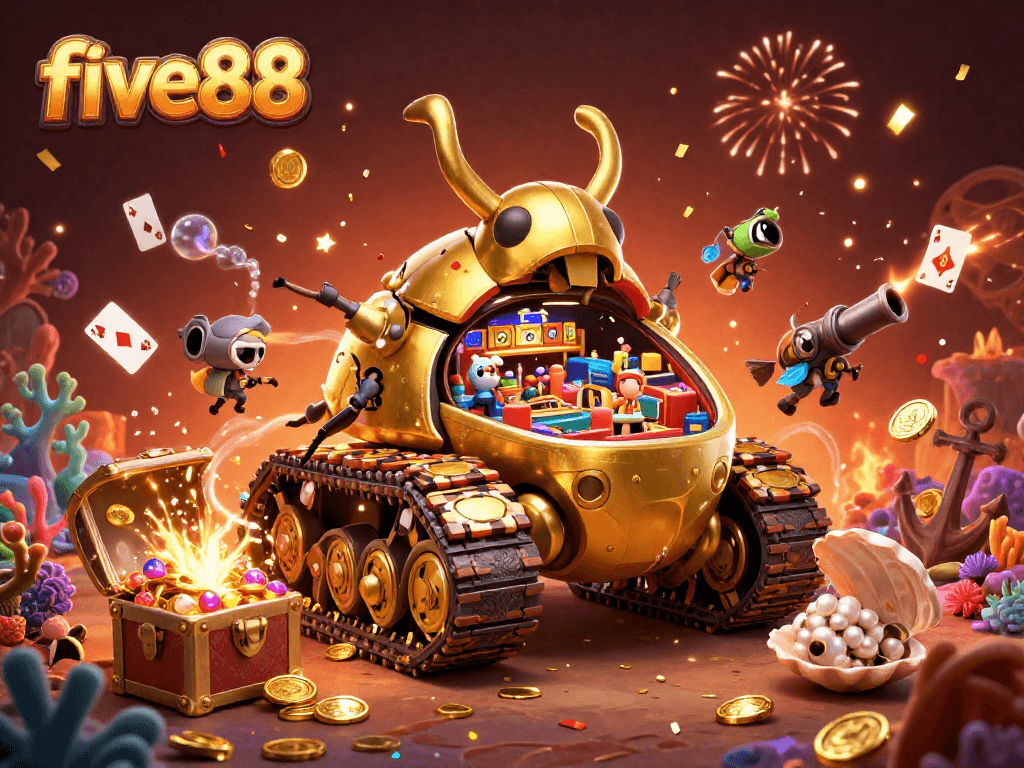 Experience the exciting five88 casino adventure with a dynamic golden beetle tank attraction.