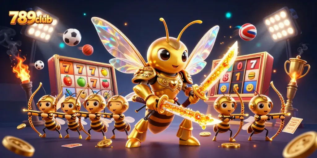 Experience the thrill of 789club with a 3D jackpot-themed illustration filled with vibrant casino elements.
