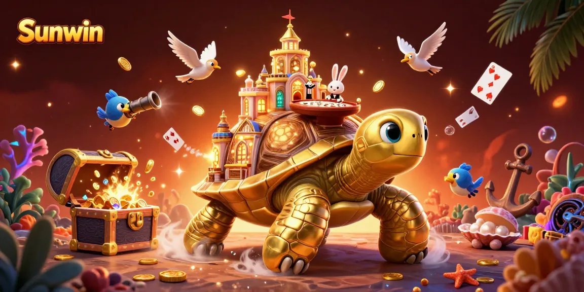 Experience the excitement with Sunwin's dynamic casino scene featuring unique cartoon characters.