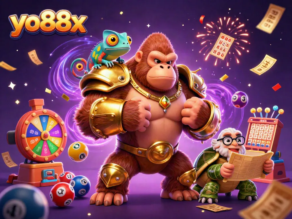 Catch the excitement with yo88x as the mighty gorilla, chameleon, and tortoise engage in dynamic casino adventures.