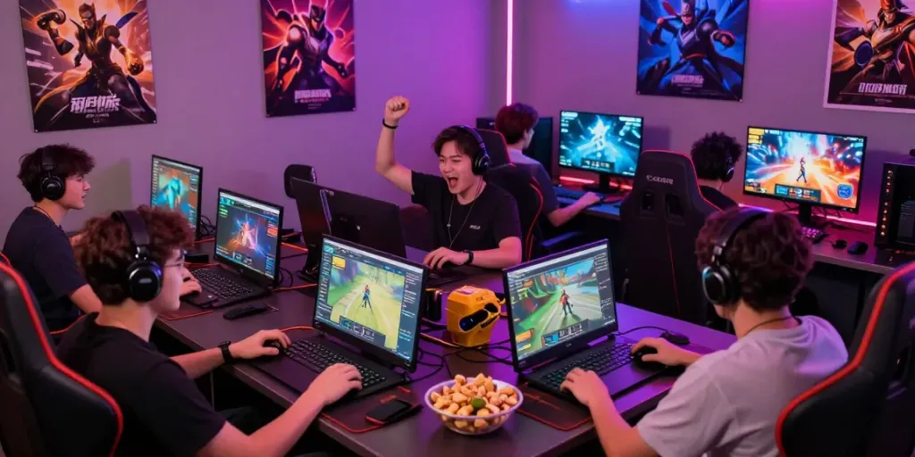Players enjoying rokok88 in an engaging online gaming scene with vibrant visuals and community atmosphere.