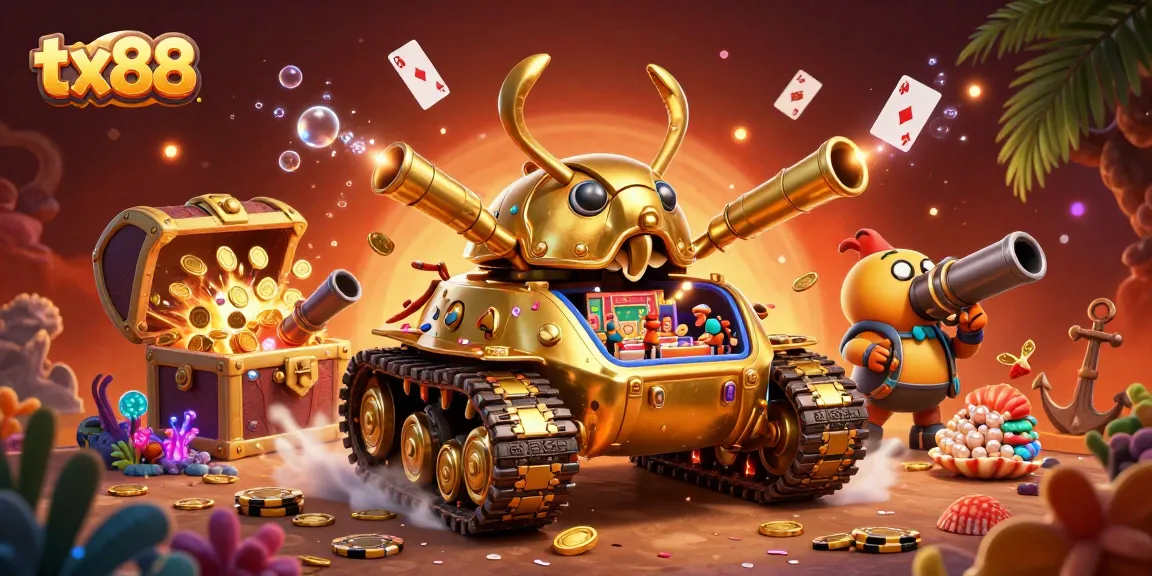 Experience the excitement of tx88 with engaging casino elements in a vibrant 3D scene.