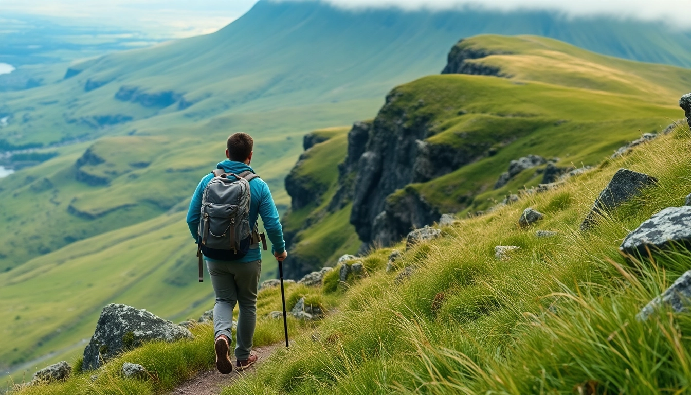 Wanderreise Irland in der wunderschönen irischen Natur mit grünen Hügeln und Bergen.