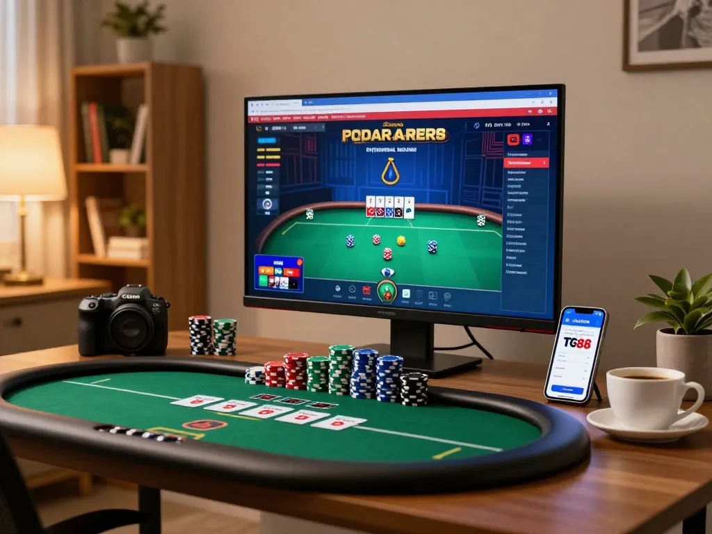 Strategically placing bets on TG88 casino app from a cozy home setup.