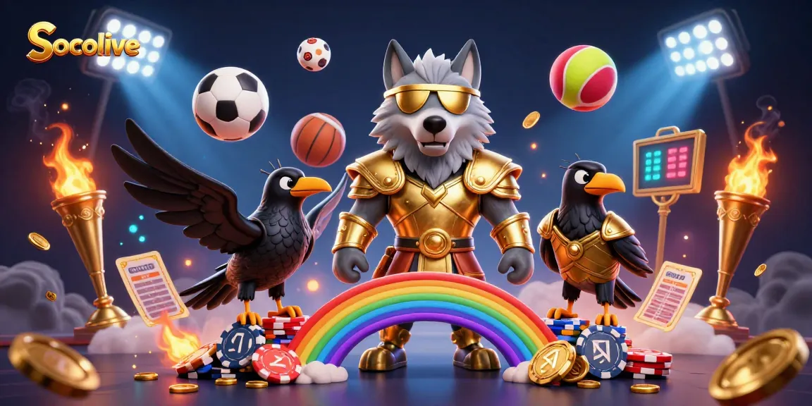 Socolive enhances online betting experiences with vibrant sports balls and engaging characters.