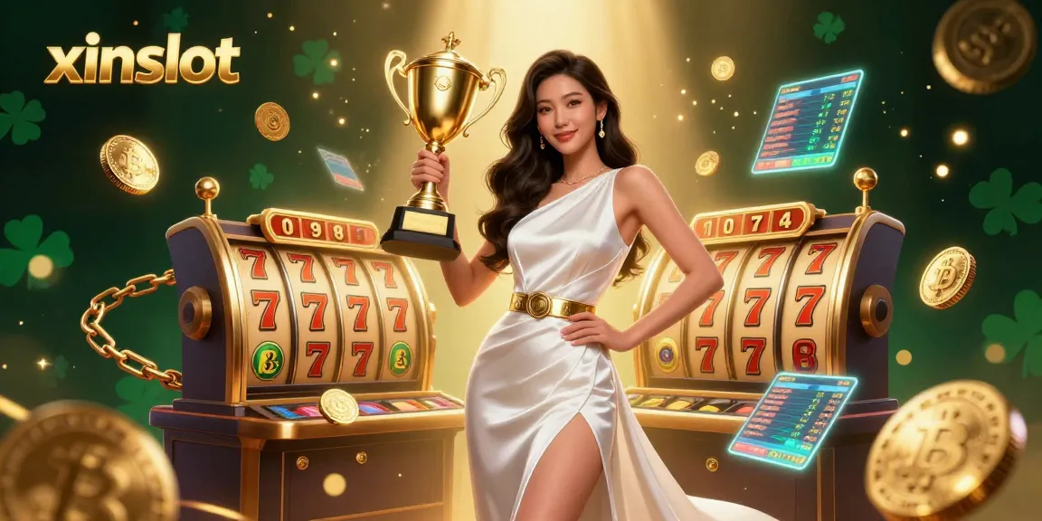 xinslot showcases winning strategies in an ultra-detailed casino scene filled with vibrant elements.